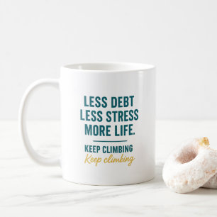 Taza De Café Viaje Financiero Letra Azul Turquesa Negrita Escri