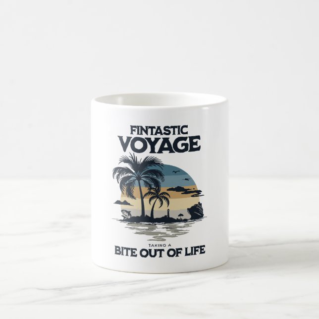 Taza De Café Viaje Fintástico Tomando un Bocado de la Vida (Centro)