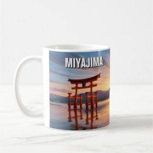 Taza De Café Viaje flotante por el santuario de Miyajima Torii 