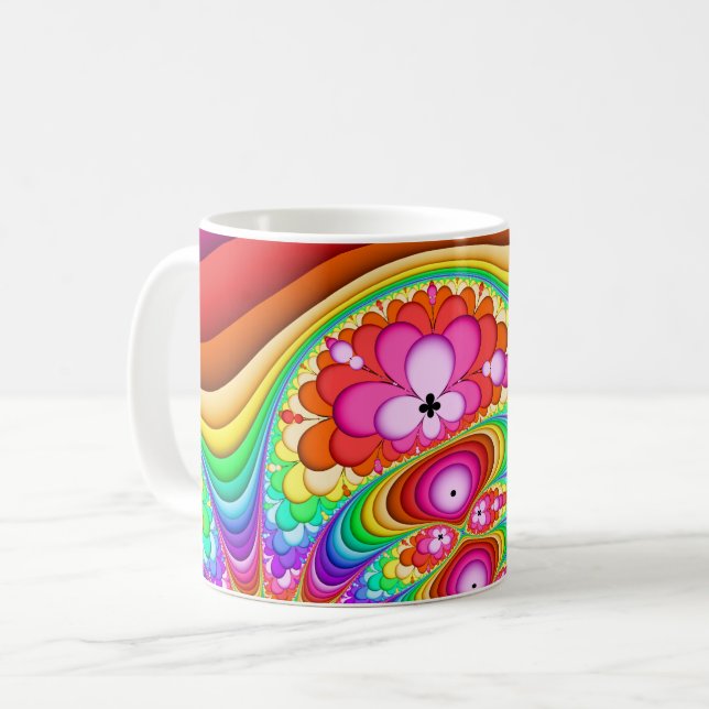 Taza De Café Viaje maravilloso retro del fractal (Anverso izquierdo)