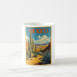 Taza De Café Viaje México Viaje Retro Desierto Cactus