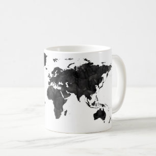 Taza De Café Viaje negro del regalo del viajero del mapa del