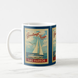 Taza De Café Viaje Nueva York del vintage del velero de Sag