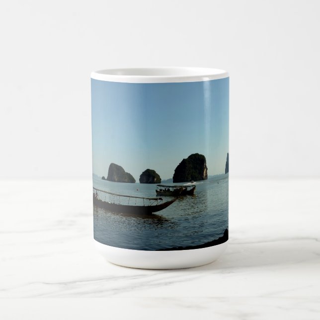 Taza De Café Viaje por el atardecer marino (Centro)