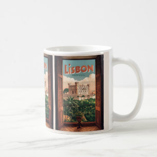 Taza De Café Viaje portugal de lisboa vintage, regalos con vist