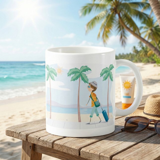 Taza De Café Viajero de vacaciones tropicales viaje en playa di (Subido por el creador)