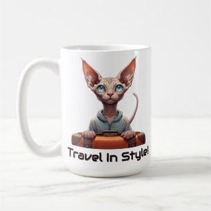 Taza De Café Viajero Gato Adorable – Regalo para Amantes de Gat