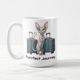Taza De Café Viajero Gato Adorable – Regalo para Amantes de Gat