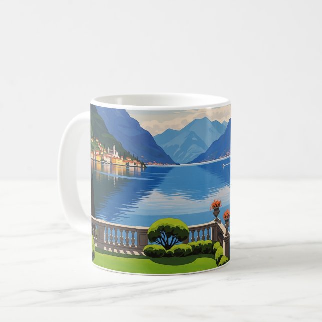 Taza De Café Viajes al lago Como Italia (Anverso izquierdo)