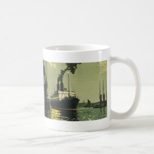 Taza De Café Viajes Antiguos, Crucero en un Puerto