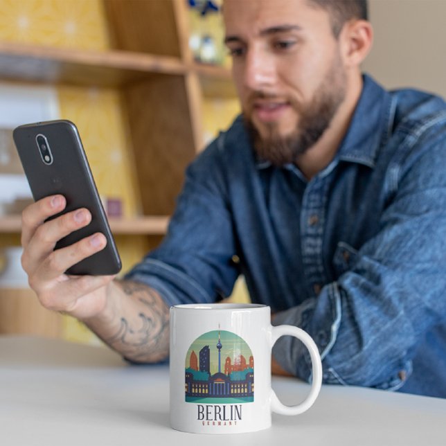 Taza De Café Viajes de cosecha de Berlín Alemania (Berlin Germany vintage travel)