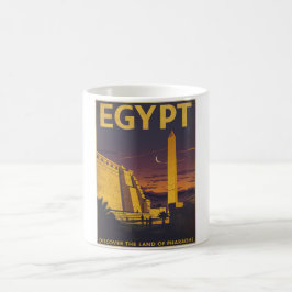 Taza De Café Viajes de Egipto vintage - Obelisco antiguo y temp