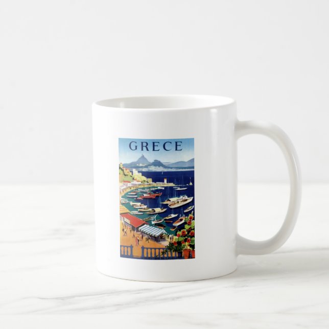 Taza De Café Viajes de época Atenas Grecia (Derecha)