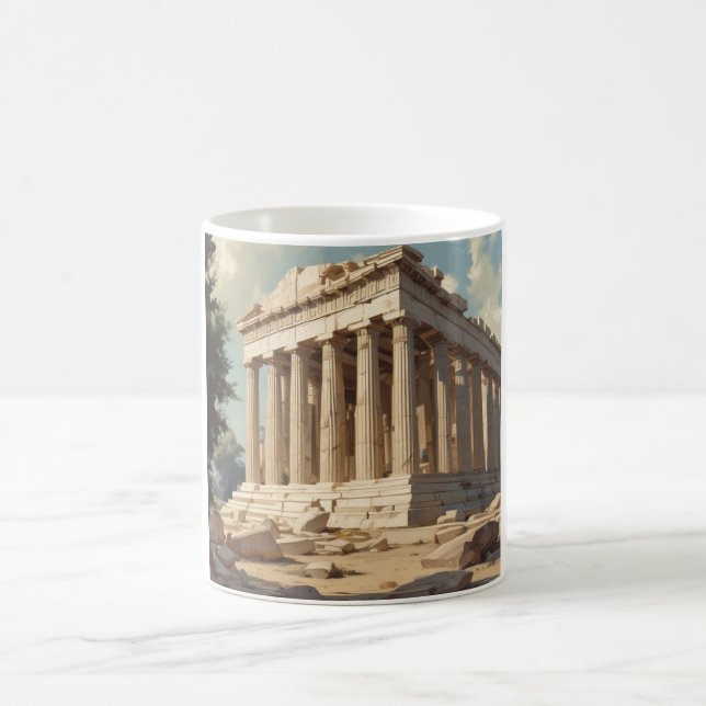 Taza De Café Viajes de época Atenas Grecia Templo del Partenón (Centro)