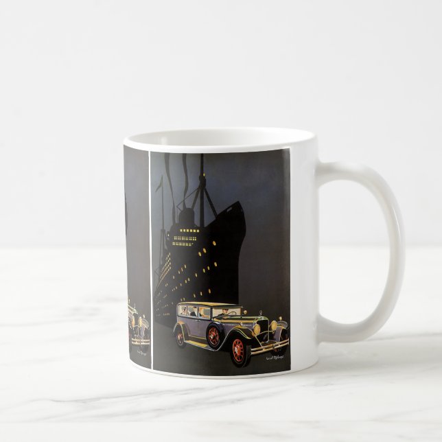 Taza De Café Viajes de época, cruceros y coches antiguos (Derecha)