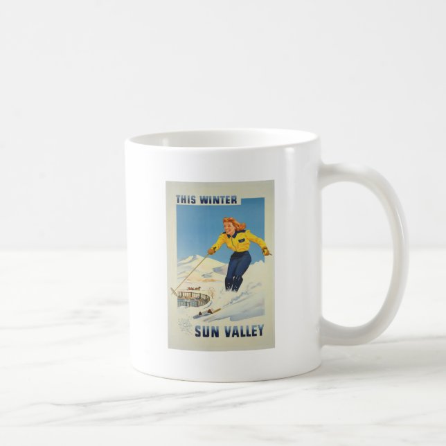 Taza De Café Viajes de época Sun Valley Idaho (Derecha)