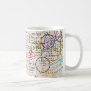 Taza De Café Viajes de sellos de pasaporte