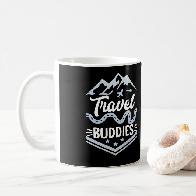 Taza De Café Viajes de vacaciones en vuelo de viajeros (Con donut)