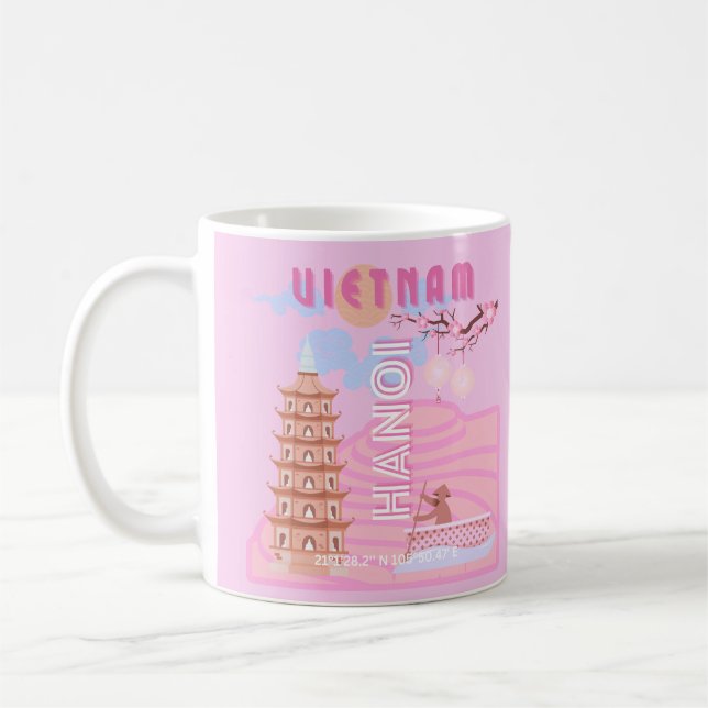 Taza De Café Viajes de Vietnam, rosa (Izquierda)