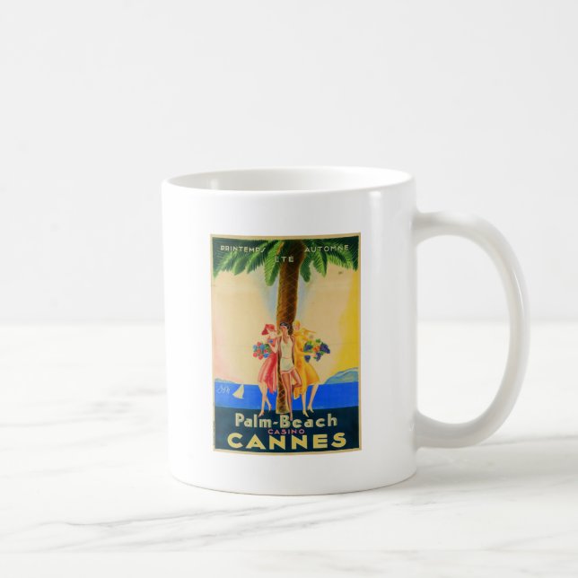 Taza De Café Viajes franceses de Cannes de época (Derecha)
