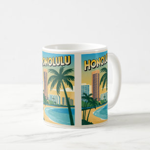 Taza De Café Viajes Honululu, regalos de playa tropical de Hawá