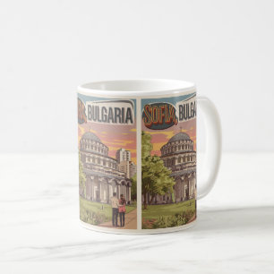 Taza De Café Viajes Sofía, bulgaria regalos vintage, pareja amo