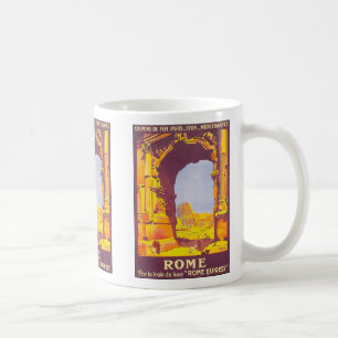 Taza De Café Viajes Vintage, el Coliseo de Roma Italia Italiano