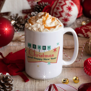 Taza De Café Vibe de Las Vegas retro Feliz Navidad al mundo