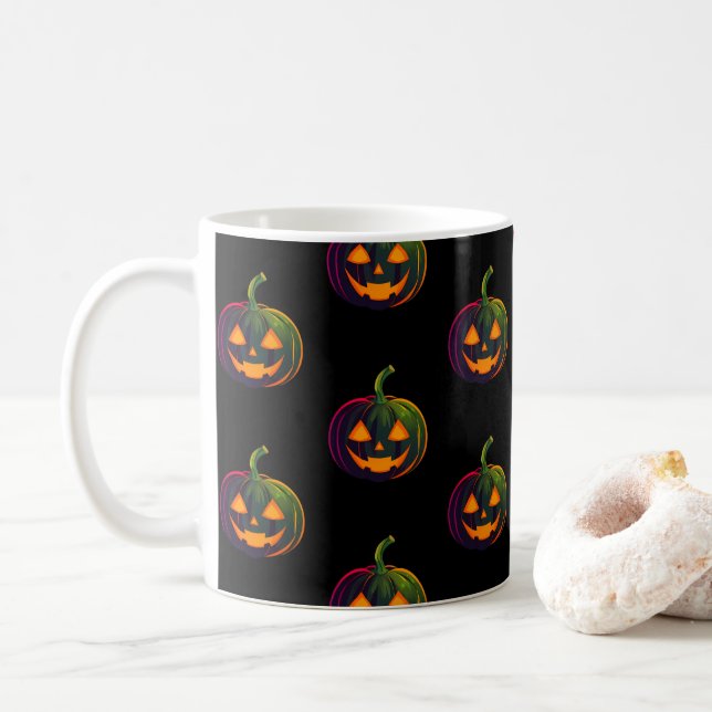 Taza De Café Vibes de calabaza de Halloween (Con donut)