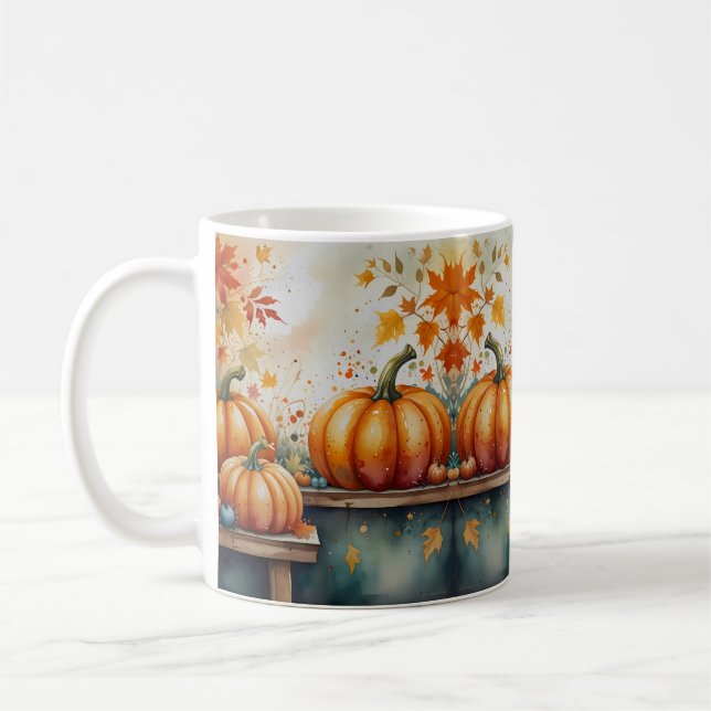 Taza De Café Vibes de calabaza de Halloween (Izquierda)