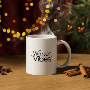 Taza De Café Vibes de invierno - Minimalista copo de nieve y mo
