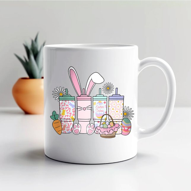 Taza De Café Vibes de Pascua (Easter Vibes Retro Obsessive Cup Disorder )