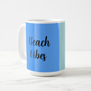 Taza De Café Vibes de playa, franjas azules