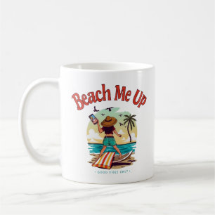 Taza De Café Vibes de playa: La aventura selfie de verano