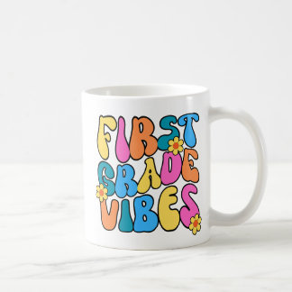 Taza De Café Vibes de primer grado coloridas - De vuelta a la e