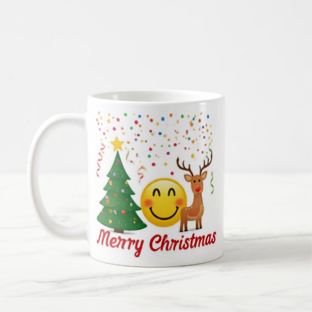 Taza De Café "Vibes de vacaciones alegres: Diseño Navidad único (Izquierda)