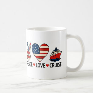 Taza De Café Vibes de vacaciones de Peace Love Cruise USA