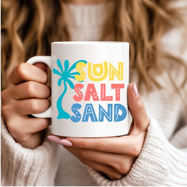 Taza De Café Vibes de verano de arena de sal solar (Subido por el creador)
