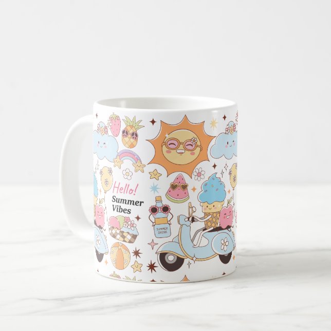 Taza De Café Vibes de verano de Pastel (Anverso izquierdo)