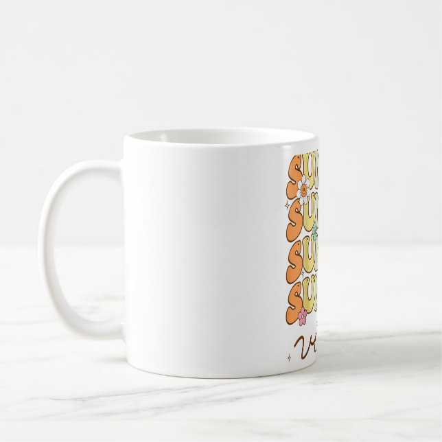 Taza De Café Vibes de verano retro Groovy para mujeres hombres  (Izquierda)