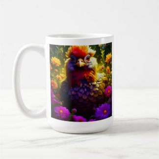 Taza De Café ¡Vibes estupendas! | Arte de pollo colorido de Bon