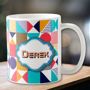 Taza De Café Vibes geométricas personalizadas a su manera
