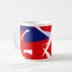 Taza De Café Vibes positivas de color rojo azul blanco