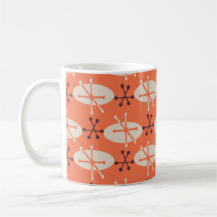 Taza De Café Vibes retro: Patrón de ráfagas geométricas