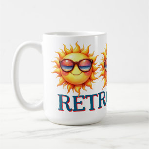 Taza De Café Vibes retro Sol sonriente Groovy de los años 70