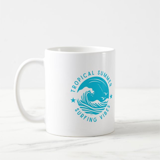 Taza De Café Vibes tropicales de surf de verano (Izquierda)