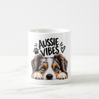 Taza De Café Vibraciones Aussie Amante de Perro Pastor Australi