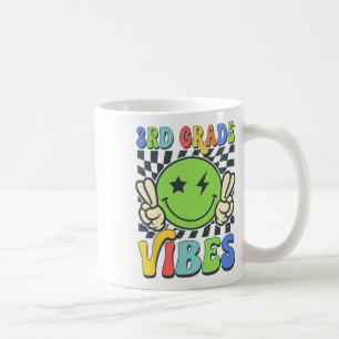 Taza De Café Vibraciones de 3er grado Cara sonriente groovy Reg