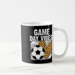 Taza De Café Vibraciones de día de partido de fútbol Leopardo M