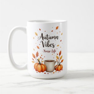 Taza De Café Vibraciones de Otoño Personalizadas Vida de Enferm
